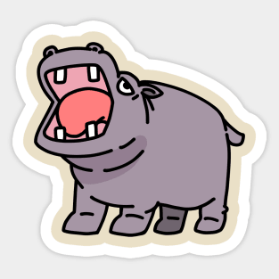 cute Hippo cartoon illustration Sticker